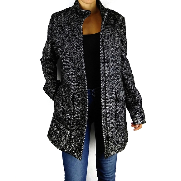 Theory wool blend herringbone cocoon dolina coat - Picture 2 of 13